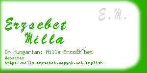 erzsebet milla business card